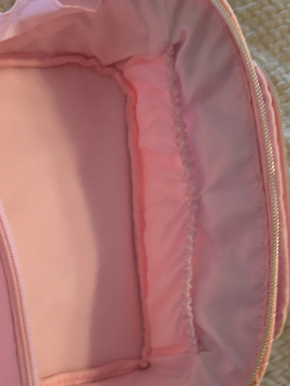 Pink Woven Cosmetic Train Case - Unbranded